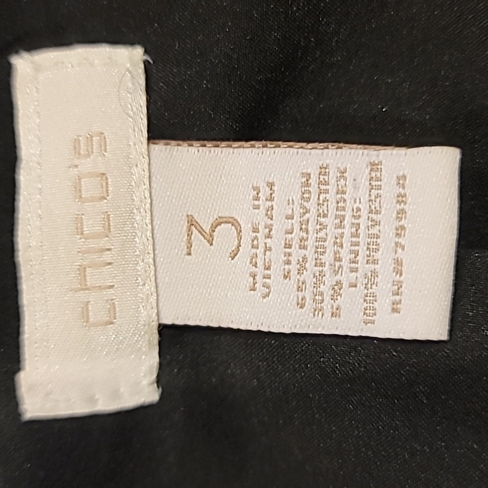 Chico's Crinkled Zebra Pattern Zip Up Jacket White Black Chico Size 3 - Picture 12 of 14